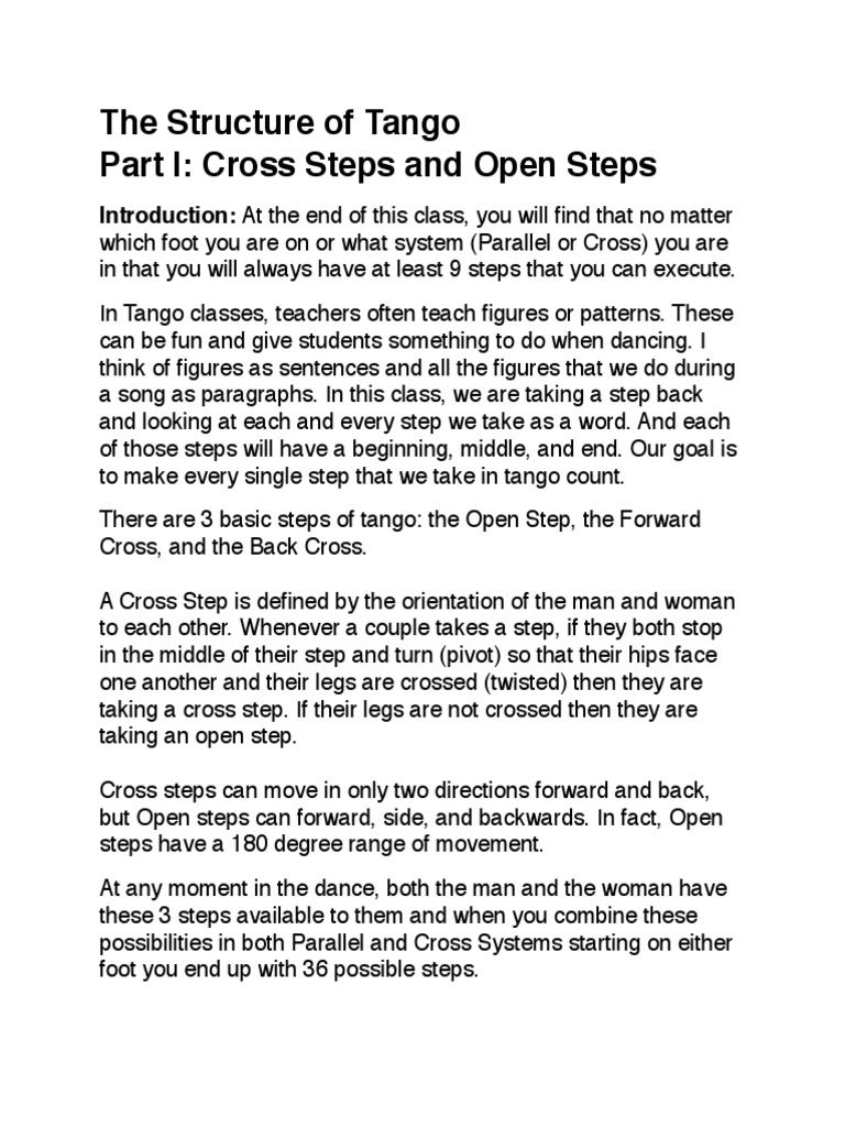 Tango Step Structure Guide | PDF | Tango