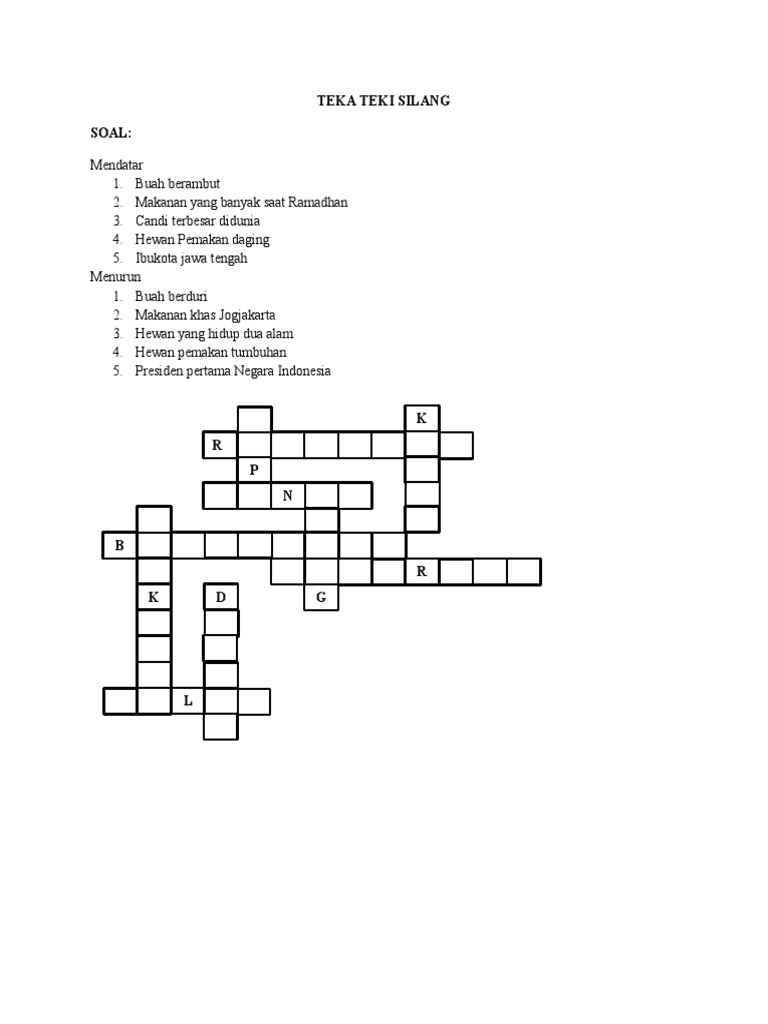 Teka Teki Silang | PDF