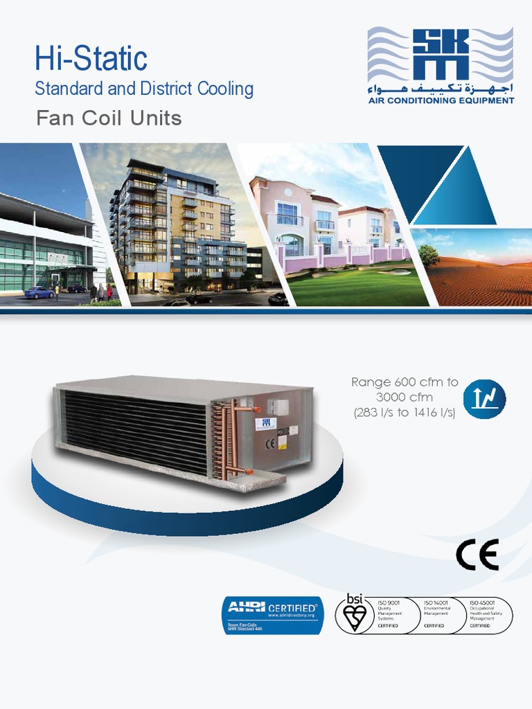 SKM Hi-Static Fan Coil Units Overview | PDF | Thermostat | Electric Heating