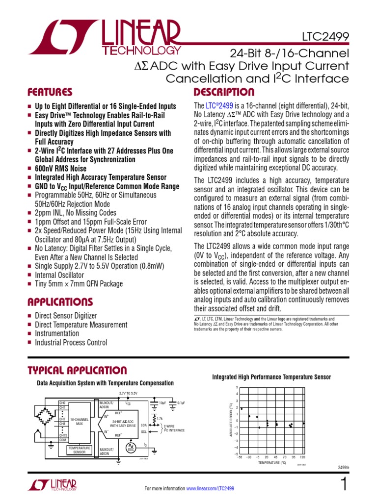 LTC 2499 | PDF | Analog To Digital Converter | Sensor