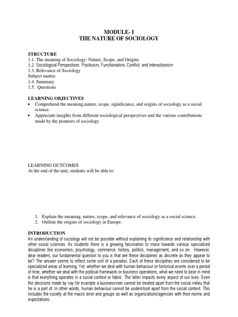 The Nature of Sociology | PDF | Sociology | Social Sciences