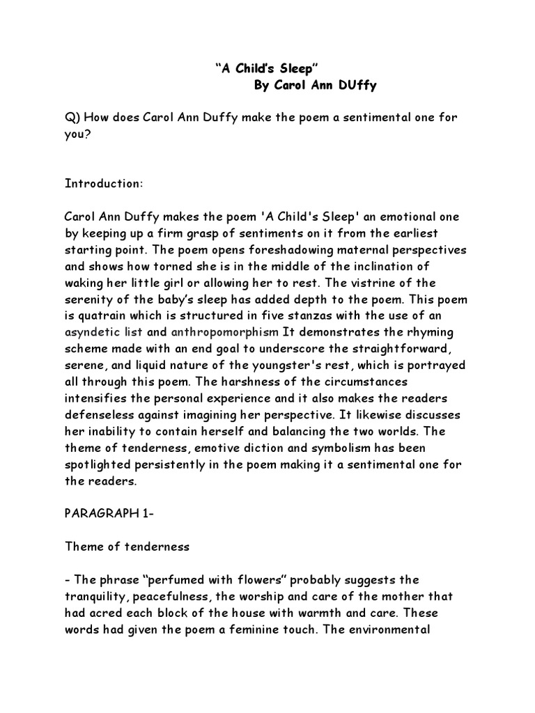 A childs sleep 1 download free pdf poetry linguistics