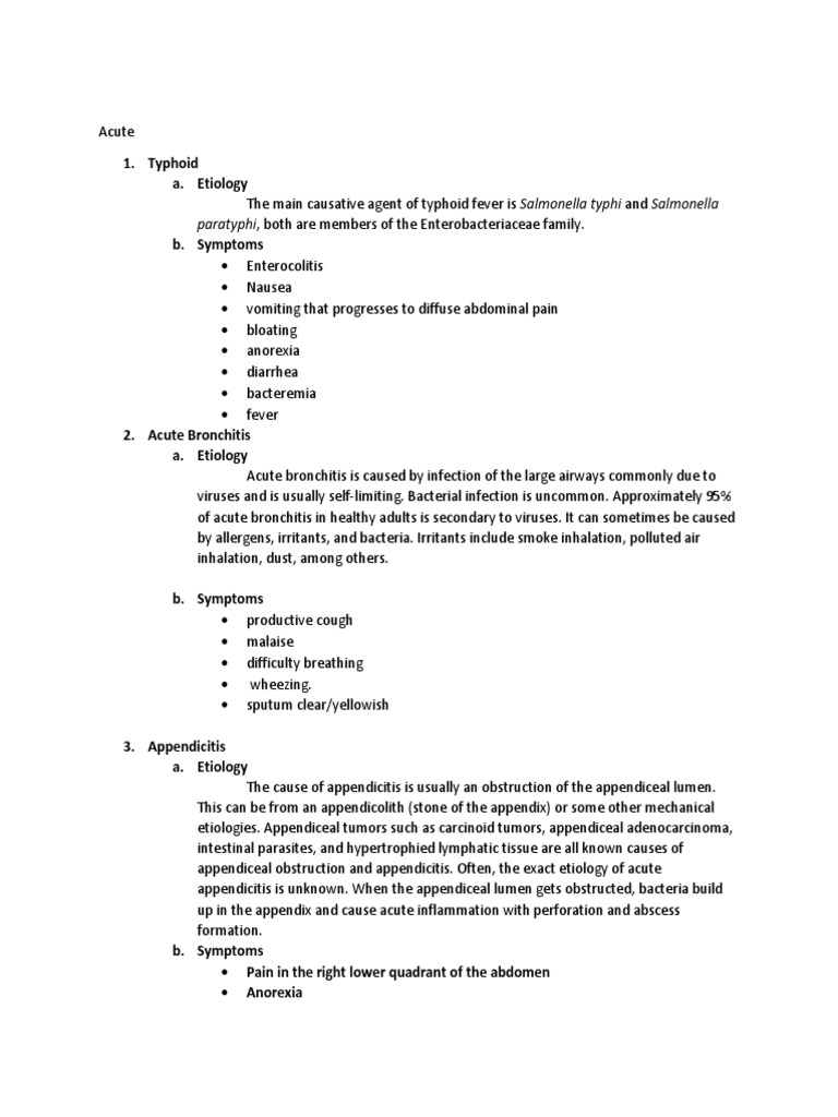 List Of Diseases Wiki By Causes
