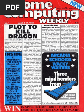 Home Computing Weekly 001 | PDF