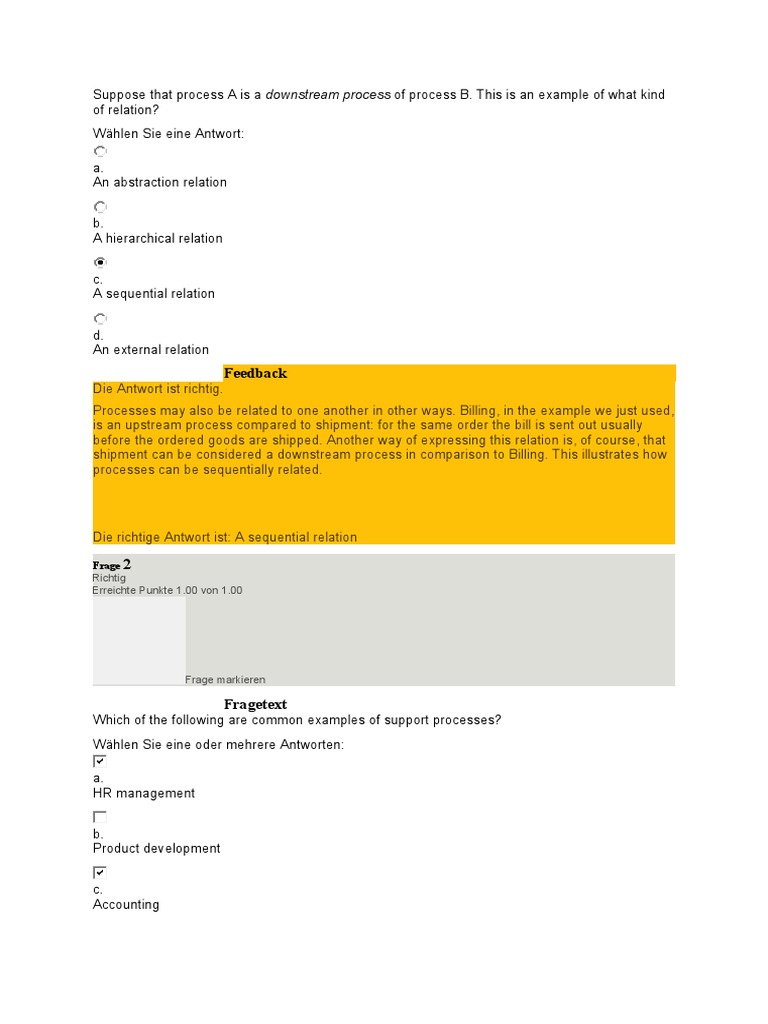 Understanding Process Relationships Core, Support and Management
