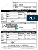 Bank Deposit Slip for Police Constable Test