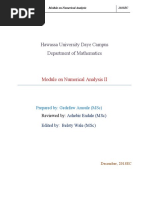 Module On Numerical Analysis II