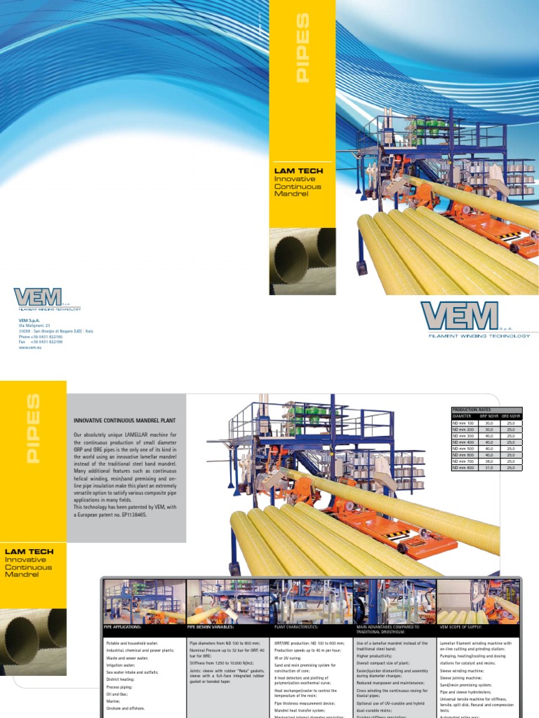 Continuous Filament Winding Lam Tech Mandrel Fiberglass Pipe (Fluid Conveyance)