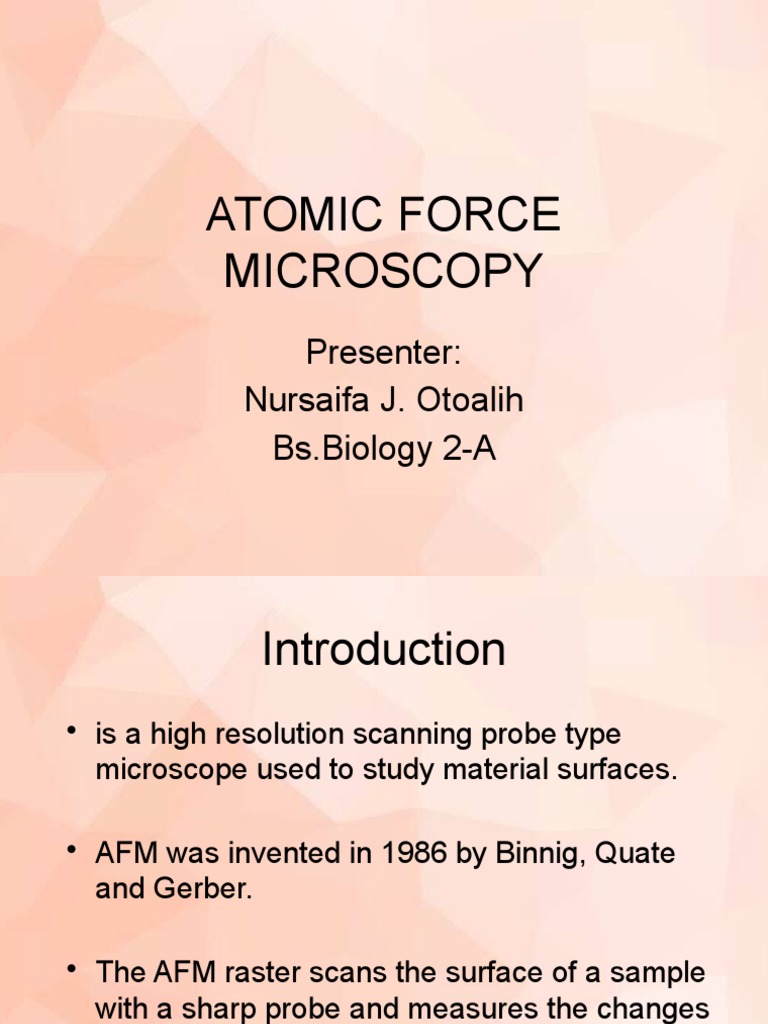 Overview of Atomic Force Microscopy | PDF