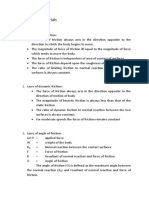 Strength of Materials Laws Friction Elasticity Plasticity