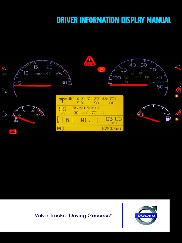 Driver Information Display Manual PDF Menu Truck