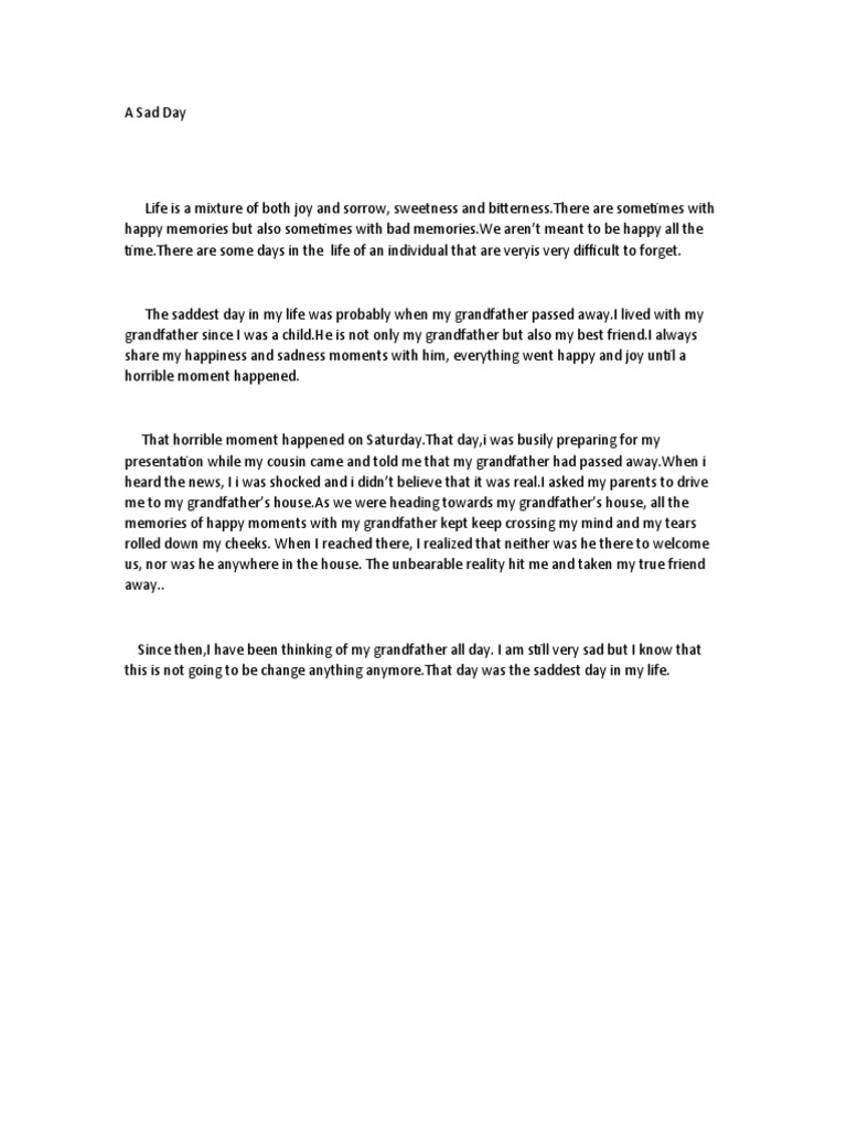 A Sad Day | PDF | Poetry
