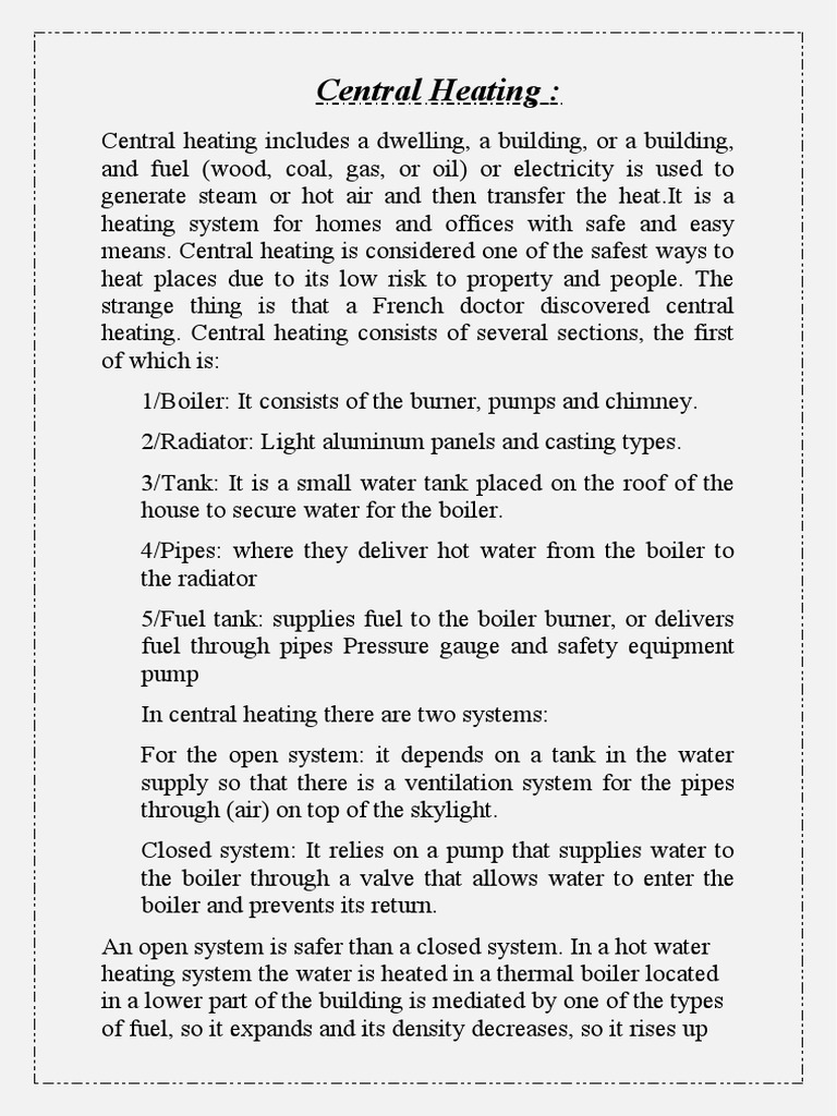 Central Heating | PDF | Home & Garden | Science & Mathematics