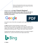 A Search Engine Is A Software That Is Accessed On The Internet To Assist A User To Search Its Query On The World Wide Web