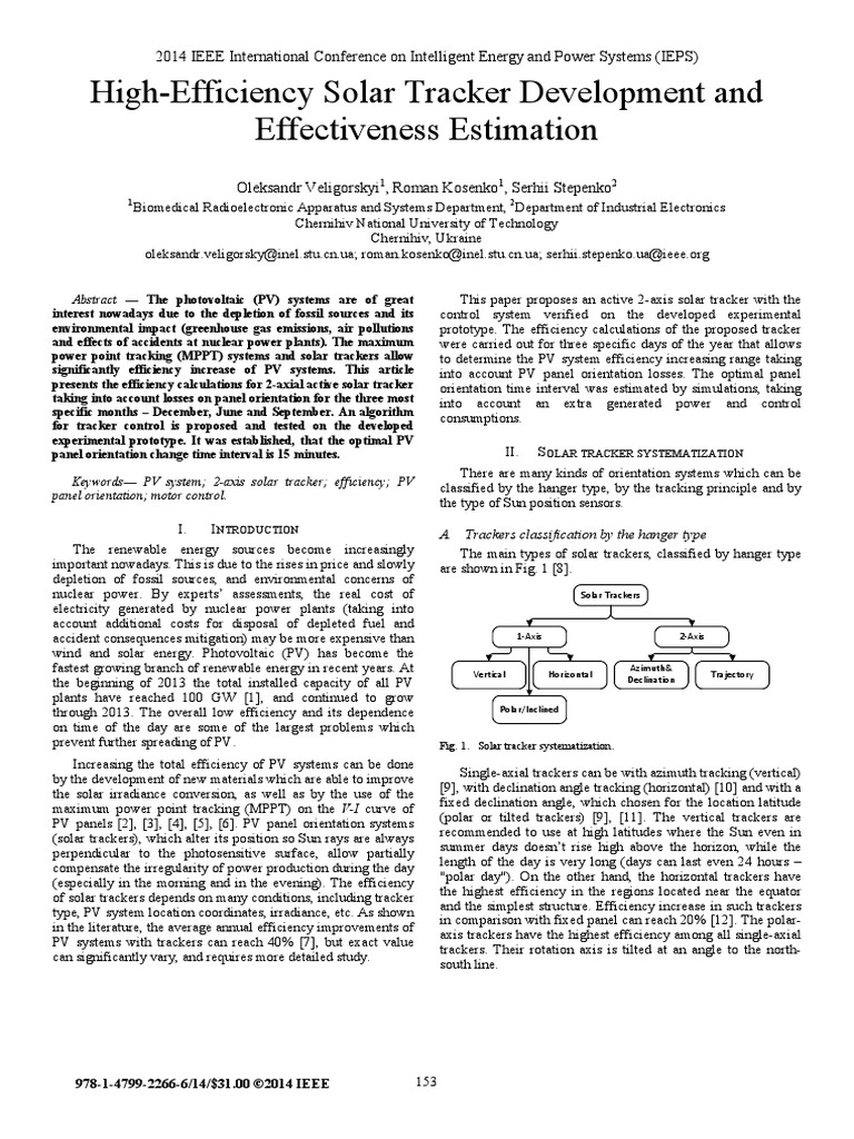 High-Efficiency Solar Tracker Development and Circuit Diagram