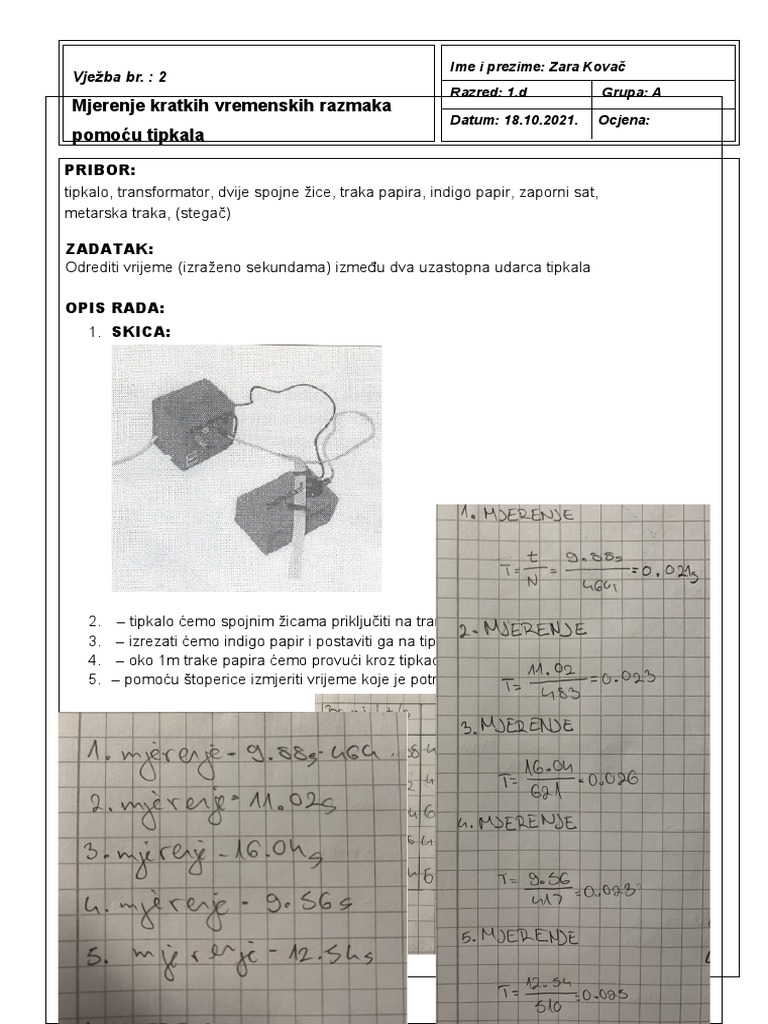 Mjerenje Pomocu Tipkala | PDF