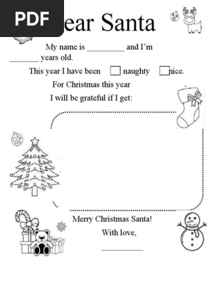 Dear Santa letter