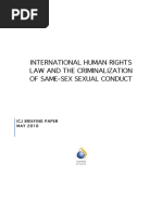 International Human Rights Law and The Criminalizaion of Same Sex Sexual Conduct Anyalsis Brief 2010