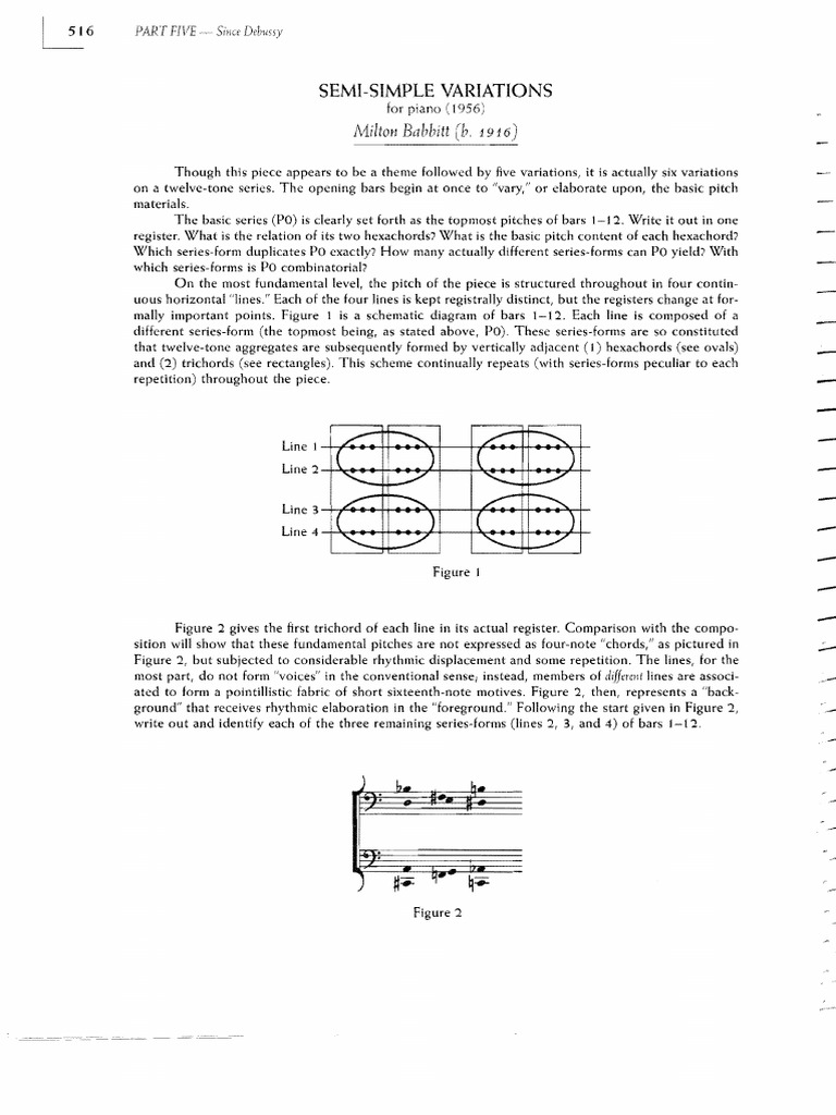 Babbitt SemiSimple Variations PDF Musicology Elements Of Music