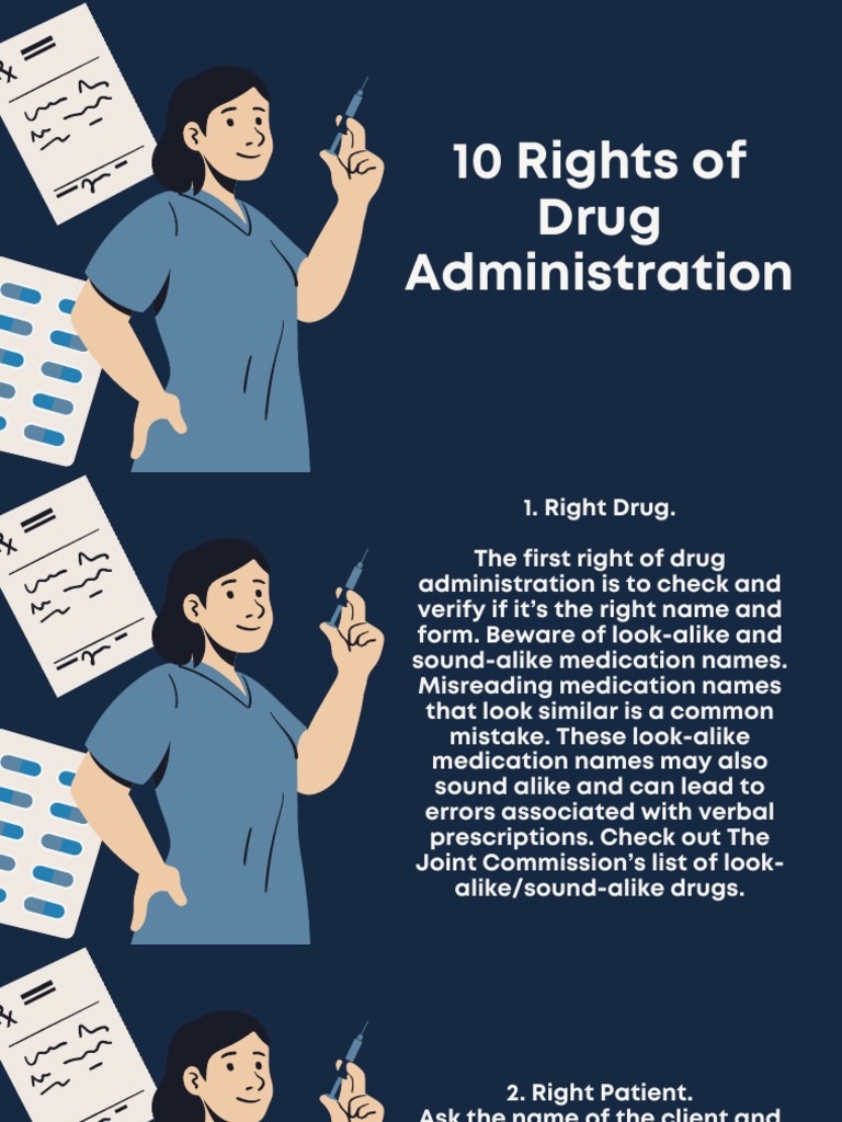 10 Rights of Drug Administration PDF Medical Prescription Health Care