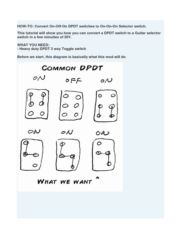 Convert DPDT to On-On-On Switch Guide | PDF