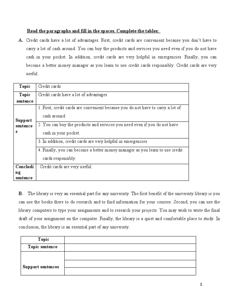 Parts of The Paragraph - Worksheet With Examples | PDF | Libraries
