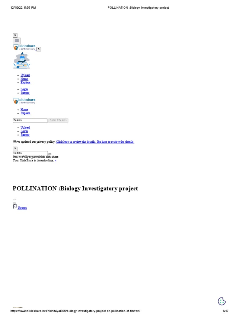 Investigatory Project on Pollination | PDF | Pollination | Flowers