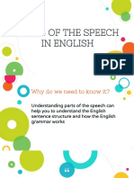 9 Parts of The Speech in English Sentence