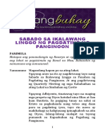 Sabado Sa Ikalawang Linggo Sa Panahon NG Pagdating NG Panginoon