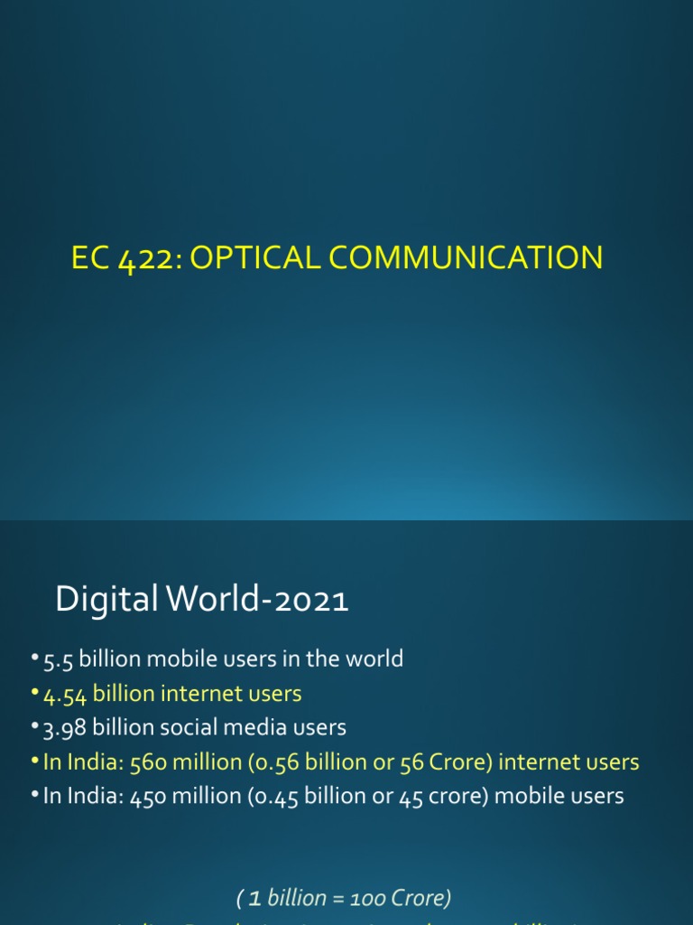 Ec422 Ofc-1 | PDF | Optical Fiber | Transmission Medium