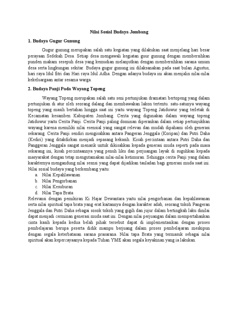 Nilai Sosial Budaya Jombang1 PDF