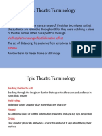 Epic Theatre Terminology