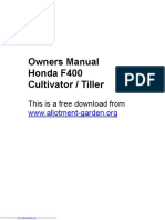 Owners Manual Honda F400 Cultivator / Tiller: This Is A Free Download From