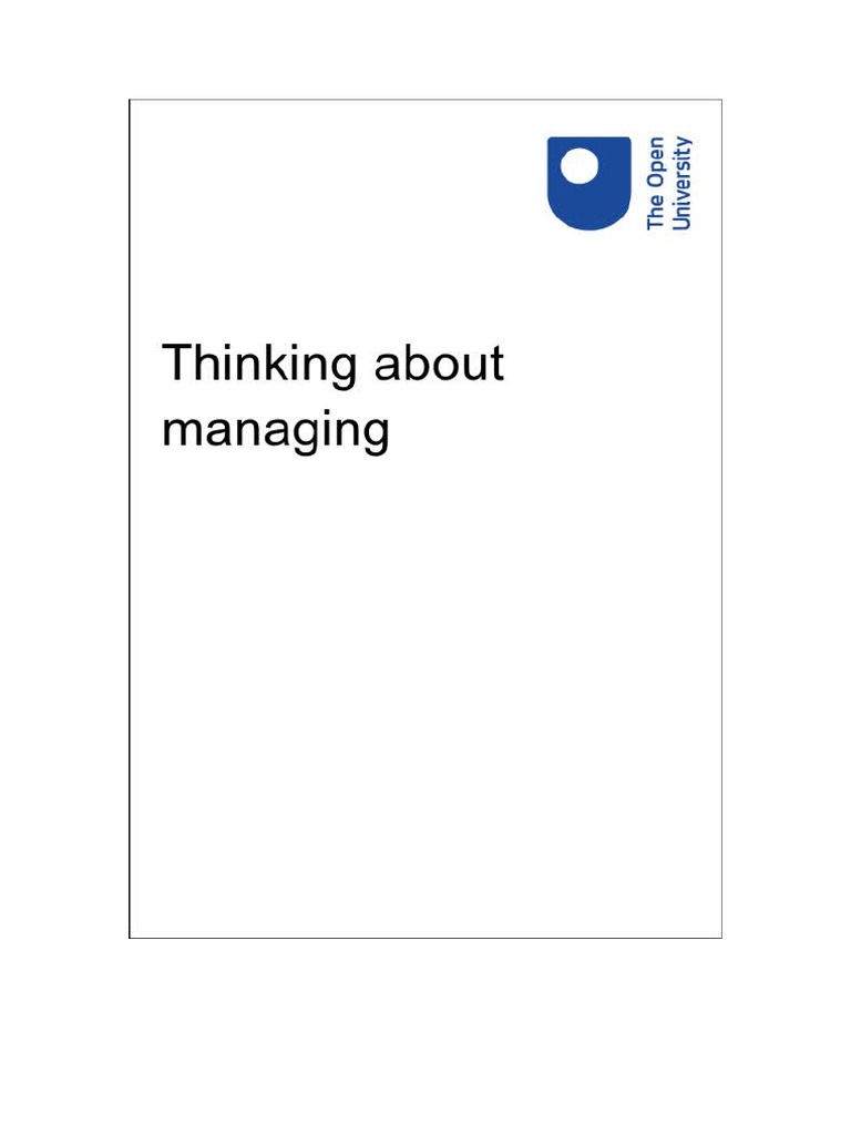 Reader 1 Chapter 1 Thinking About Managing | PDF | Social Constructionism