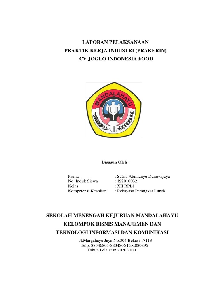 Laporan PKL CV Joglo (Satria Abimanyu Xii RPL 1) | PDF | Seni
