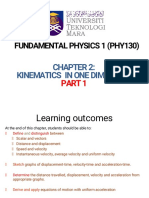 Chapter 2 Kinematic in 1D (Part 1) (PHY 130)