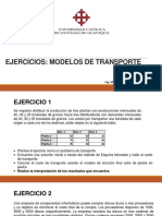 Ejercicios de Modelos de Transporte 29 - 11 - 2022