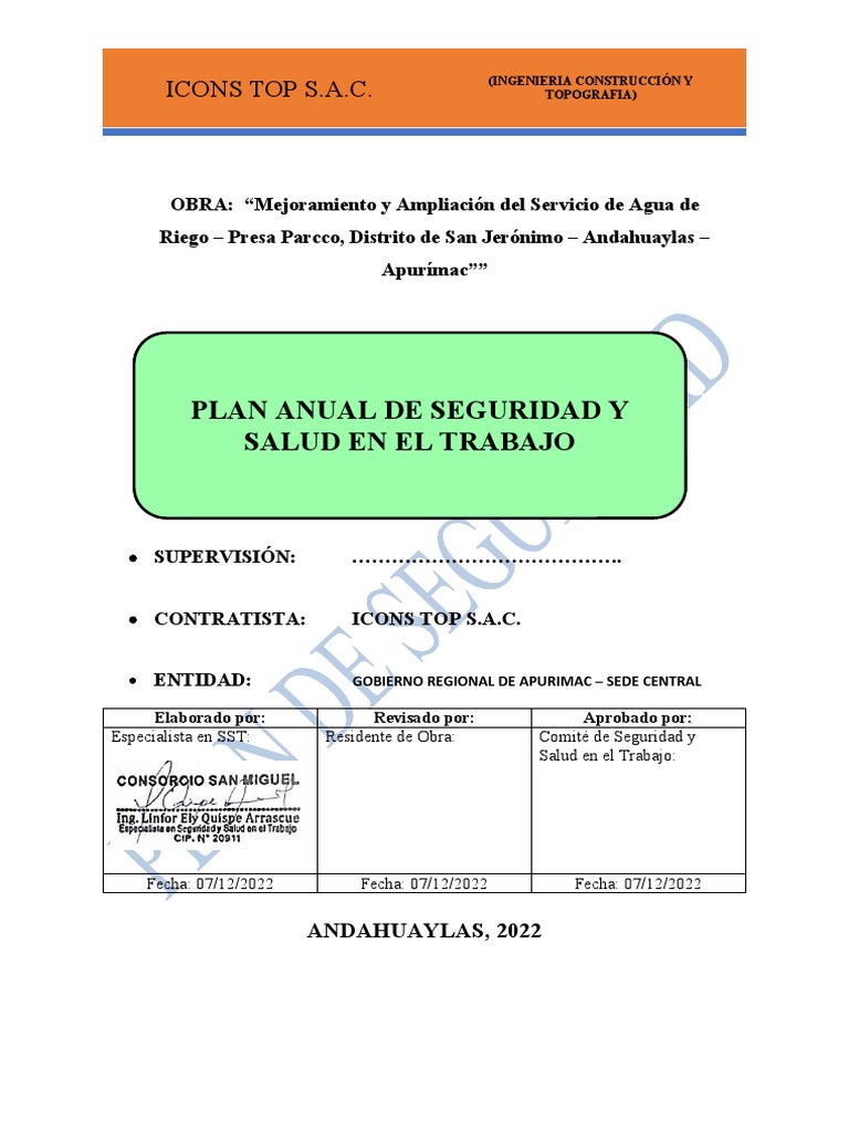 SST-PL-001-2022 Plan de SST Rev.3 | PDF | Valores | Seguridad y salud ...