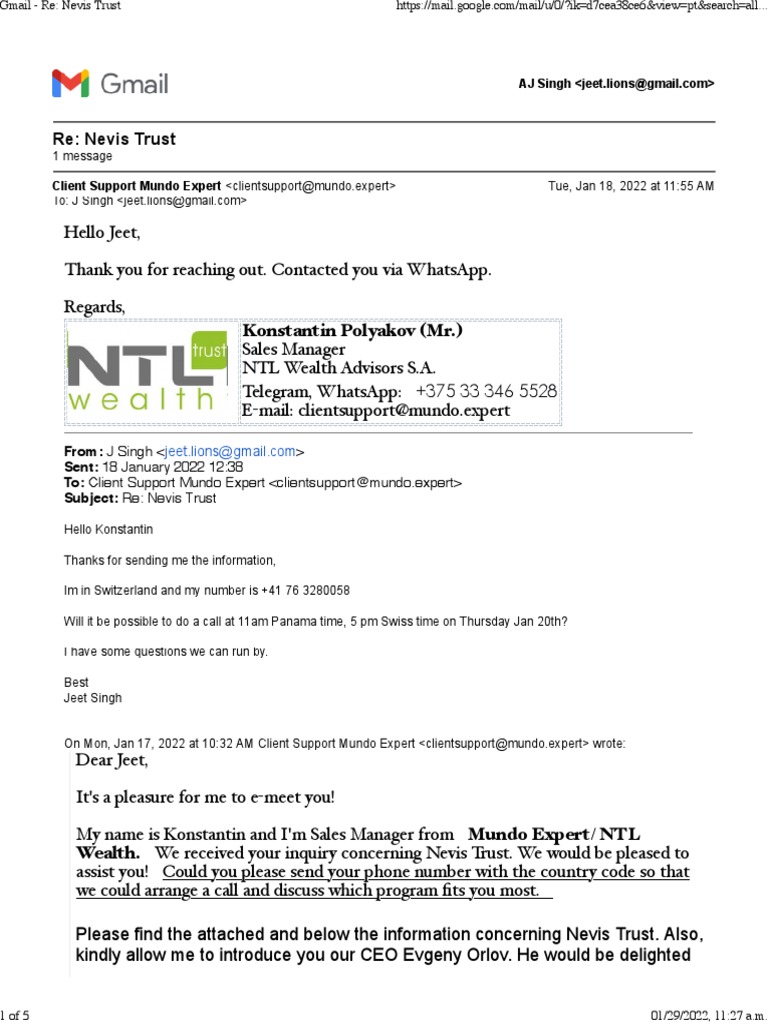 Cost Re Nevis Trust Pdf Trust Law Wealth Management