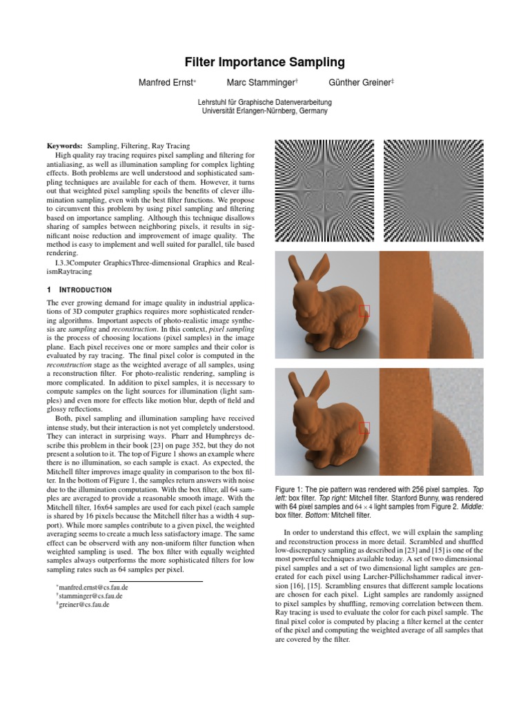 Importance Sampling in Ray Tracing | PDF | Rendering (Computer Graphics ...