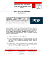 PLT-SST-03 Politica para La Prevencion Del Acoso Laboral