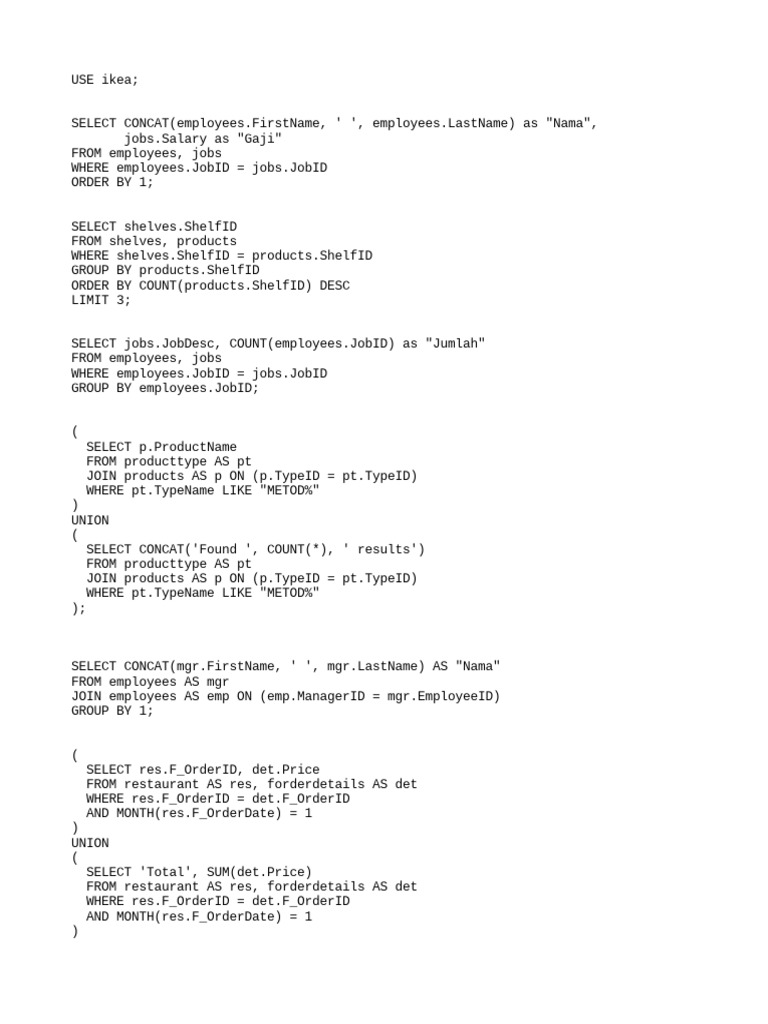 SQL Queries for Employee and Product Data | PDF
