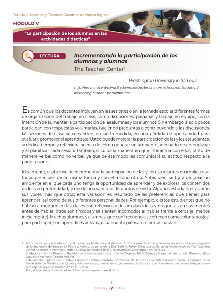 Incrementado La Participacion | PDF | Método de enseñanza | Aprendizaje