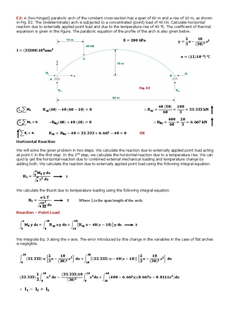 Ex 2 Two Hinge Arch | Descargar gratis PDF | Classical Mechanics ...