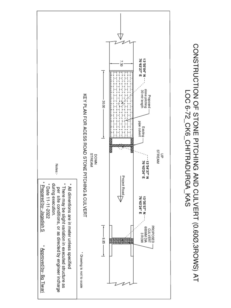 Key Plan For Hume Pipe Culvert and Stone Pitching Area | PDF