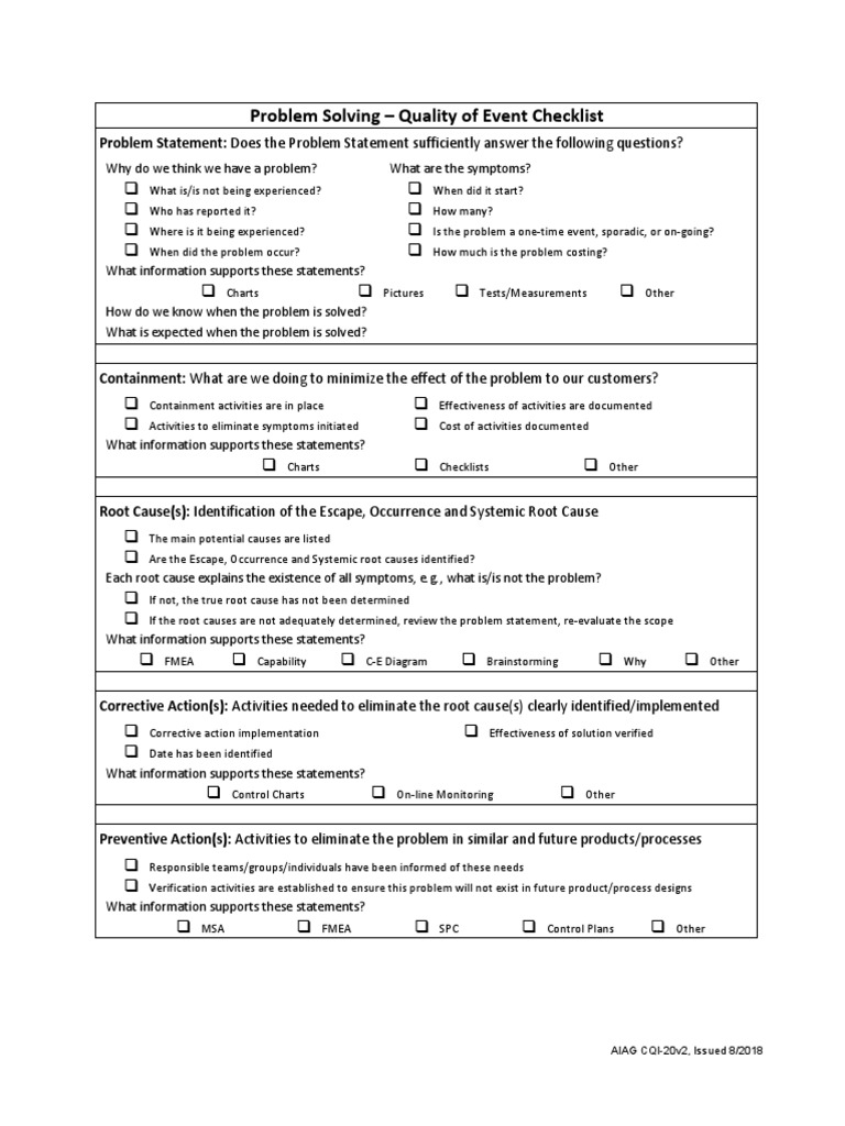 Problem Solving Event Checklist | PDF | Cognition | Cognitive Science