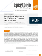 Valoración de La Incidencia Del COVID-19 en Colombia Del COVID-19 en Colombia para El Año 2020para El Año 2020