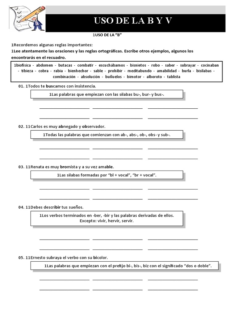 Uso de la B y V en Español | PDF | Gramática | Sintaxis