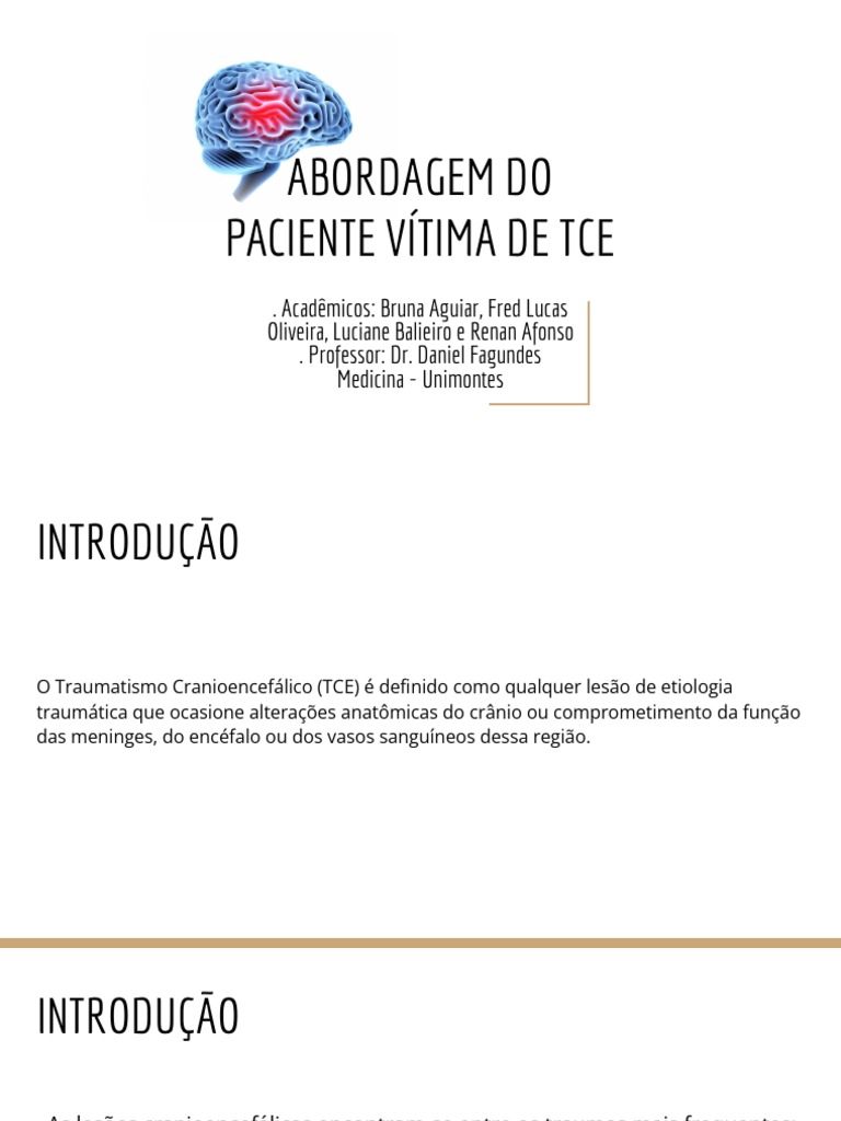 Abordagem Do Paciente Vítima de Tce | PDF | Traumatismo craniano ...
