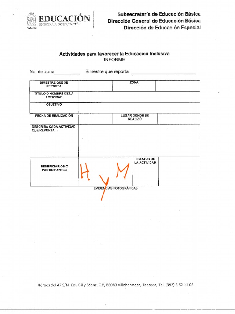 Informe de Actividades - 0002 EJEMPLO | PDF